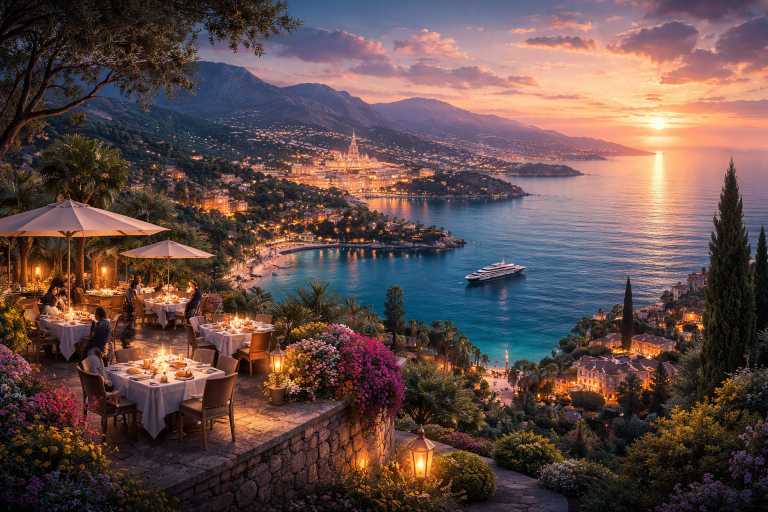 restaurant gastronomique Côte d’Azur vue mer